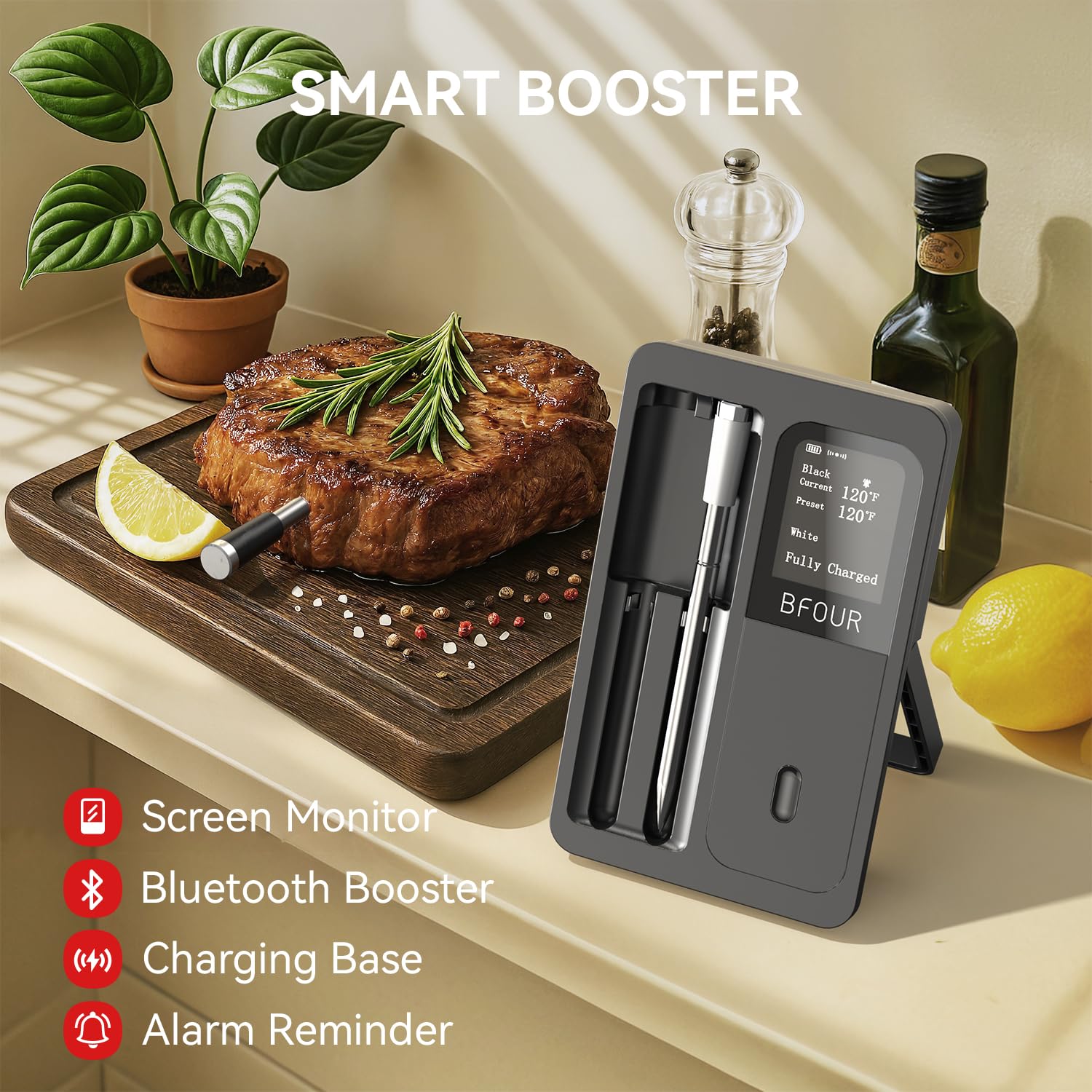 Kitchen Appliances Video - Bezprzewodowy termometr do mięsa Bluetooth Wodoodporne